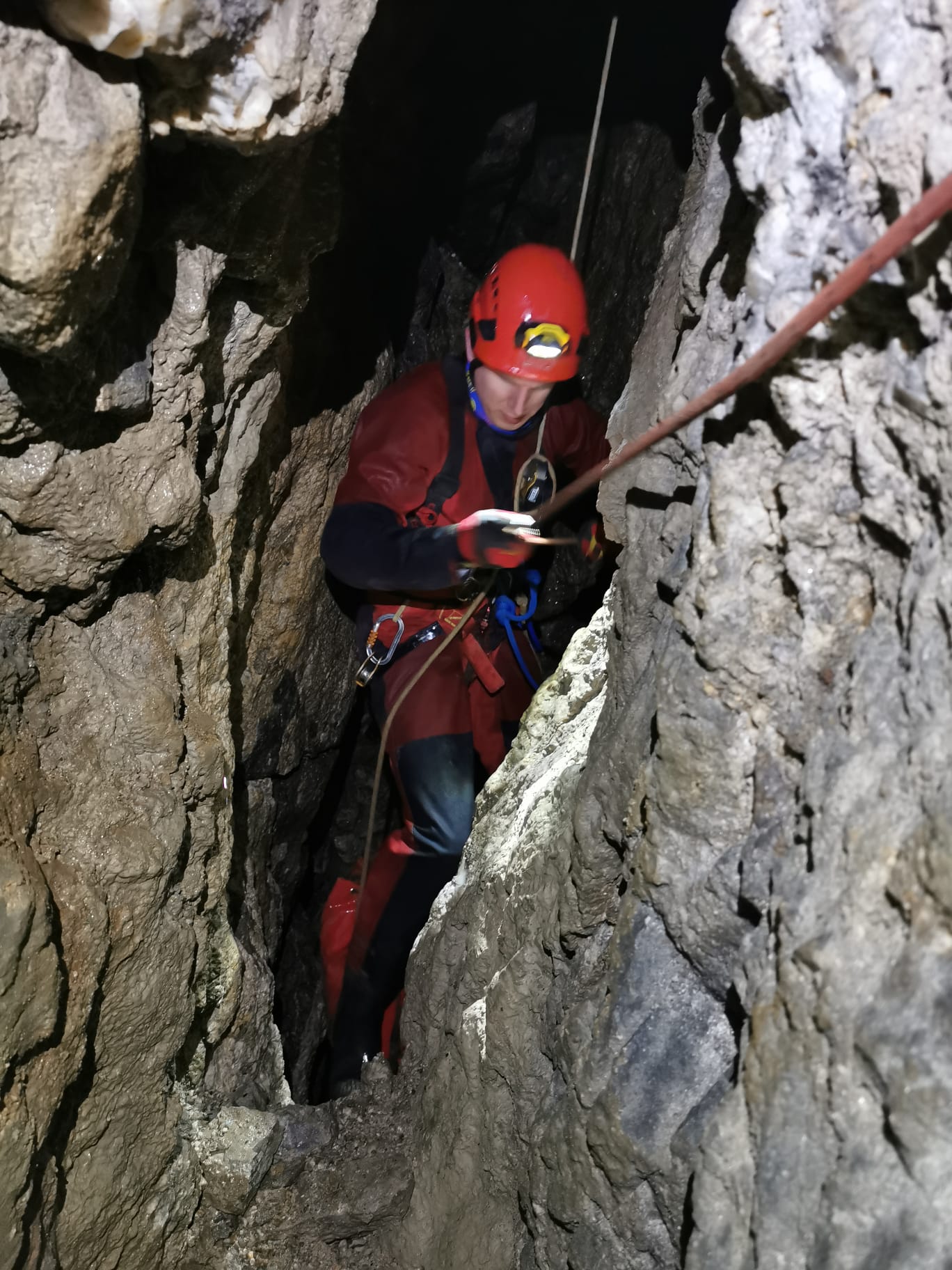 Swinging from the main shaft into the side passage